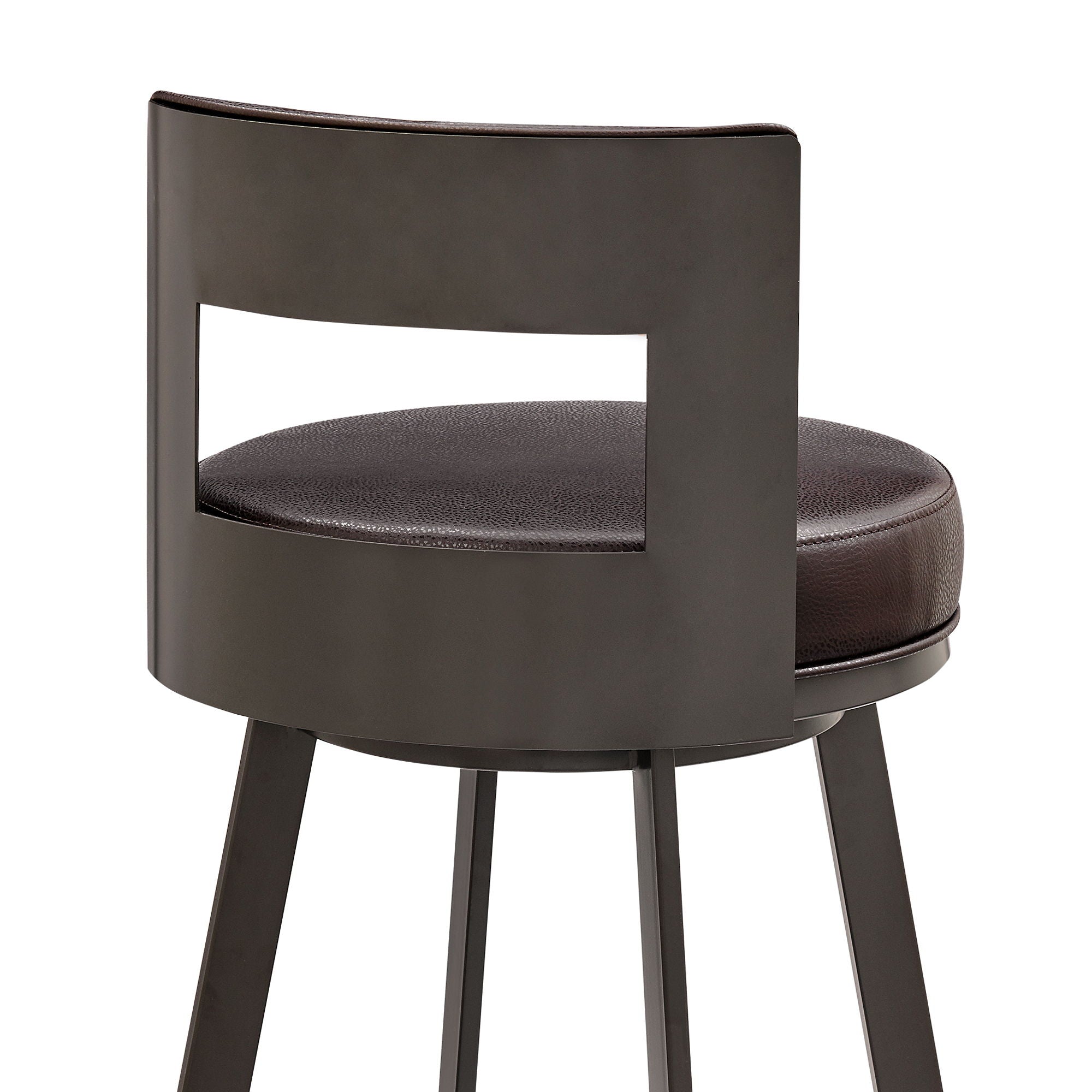 Lynof - Swivel Counter Stool - Black Finish