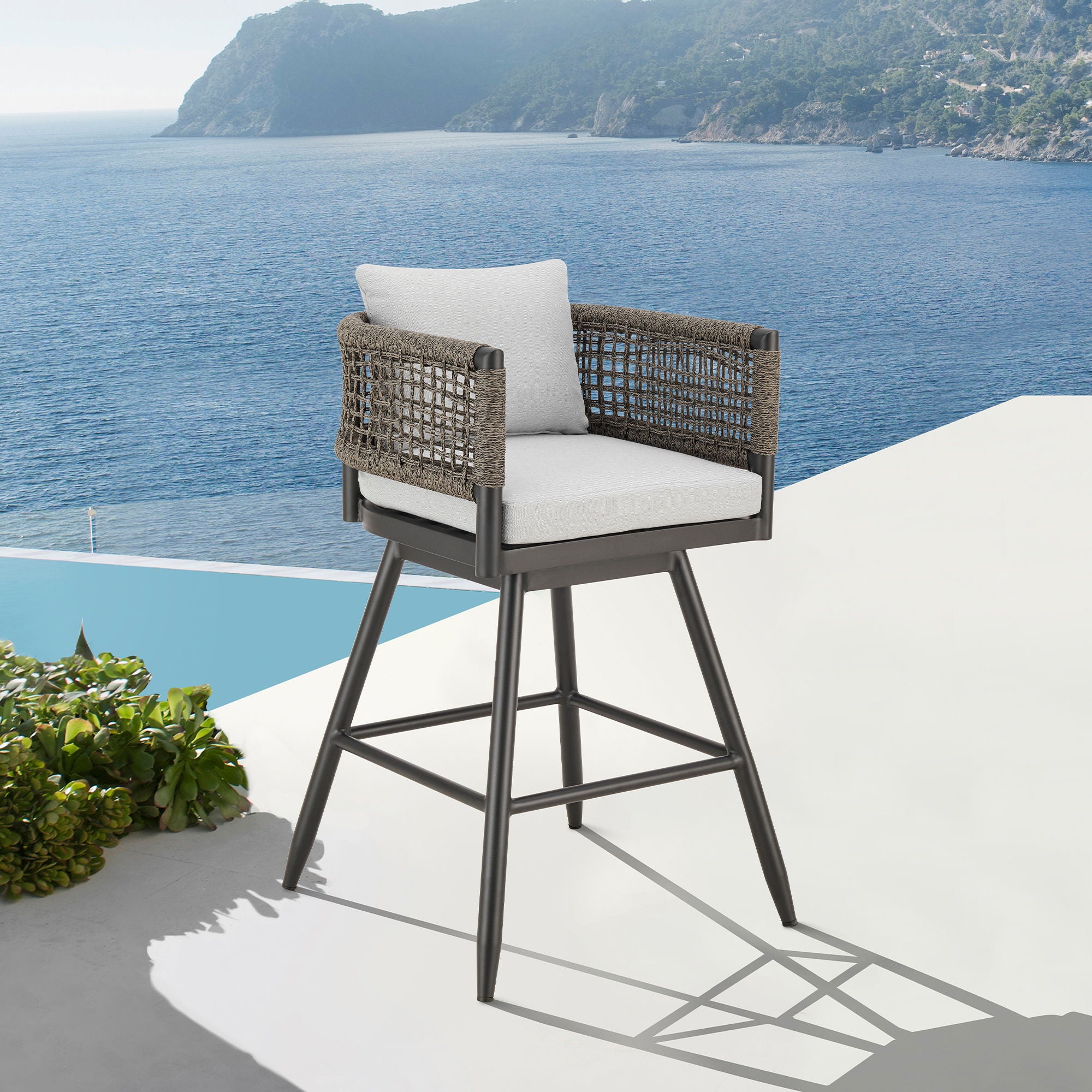 Alegria - Outdoor Patio Swivel Counter Stool Set