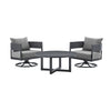 Menorca - 3 Piece Patio Outdoor Swivel Seating Set With Cushions - Dark Gray