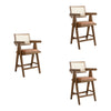 Harley - Nutmeg Brown Solid Wood And Rattan Upholstered 26" Counter Height Barstool