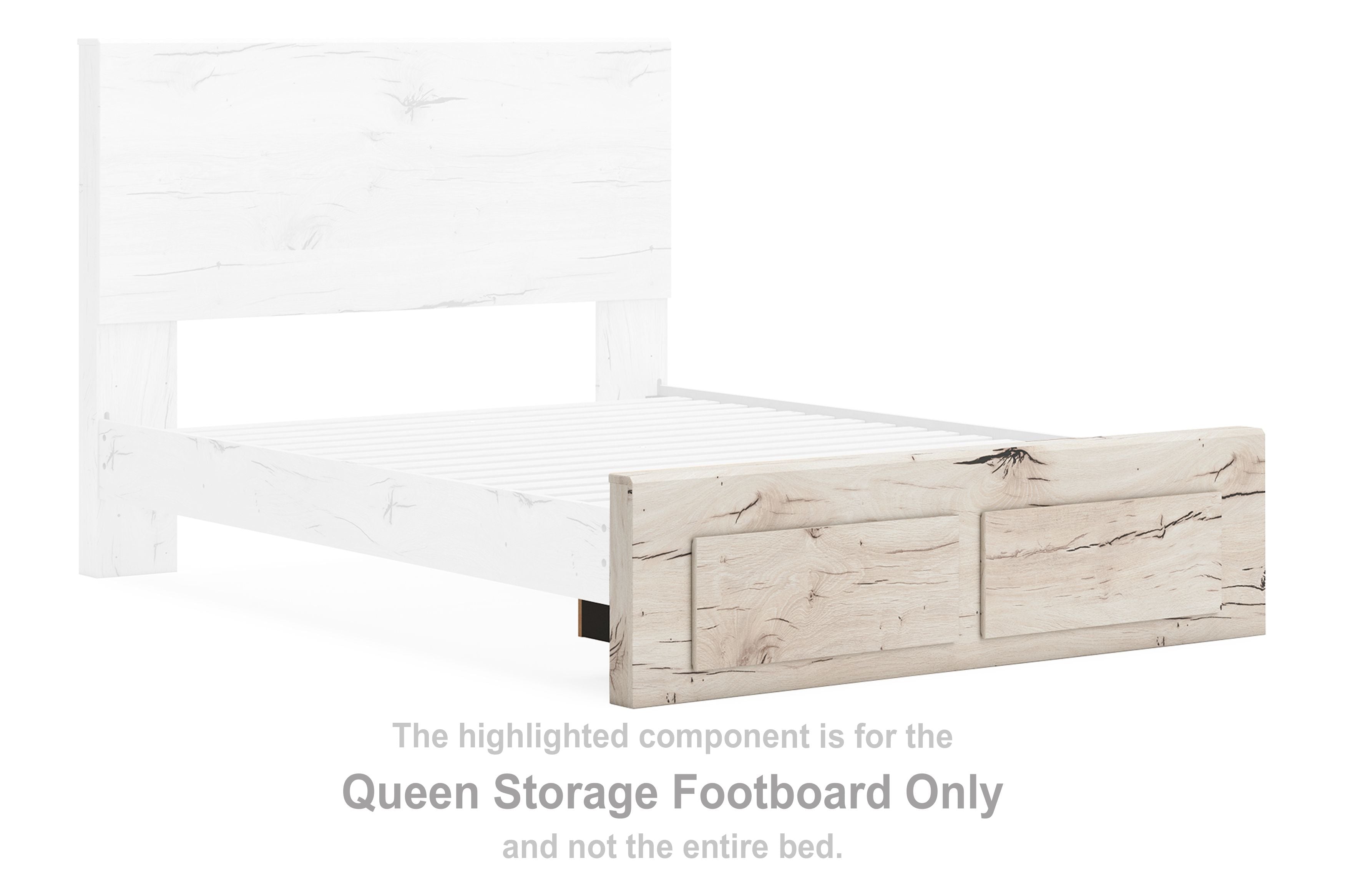 Lawroy - Queen Storage Footboard - Light Natural