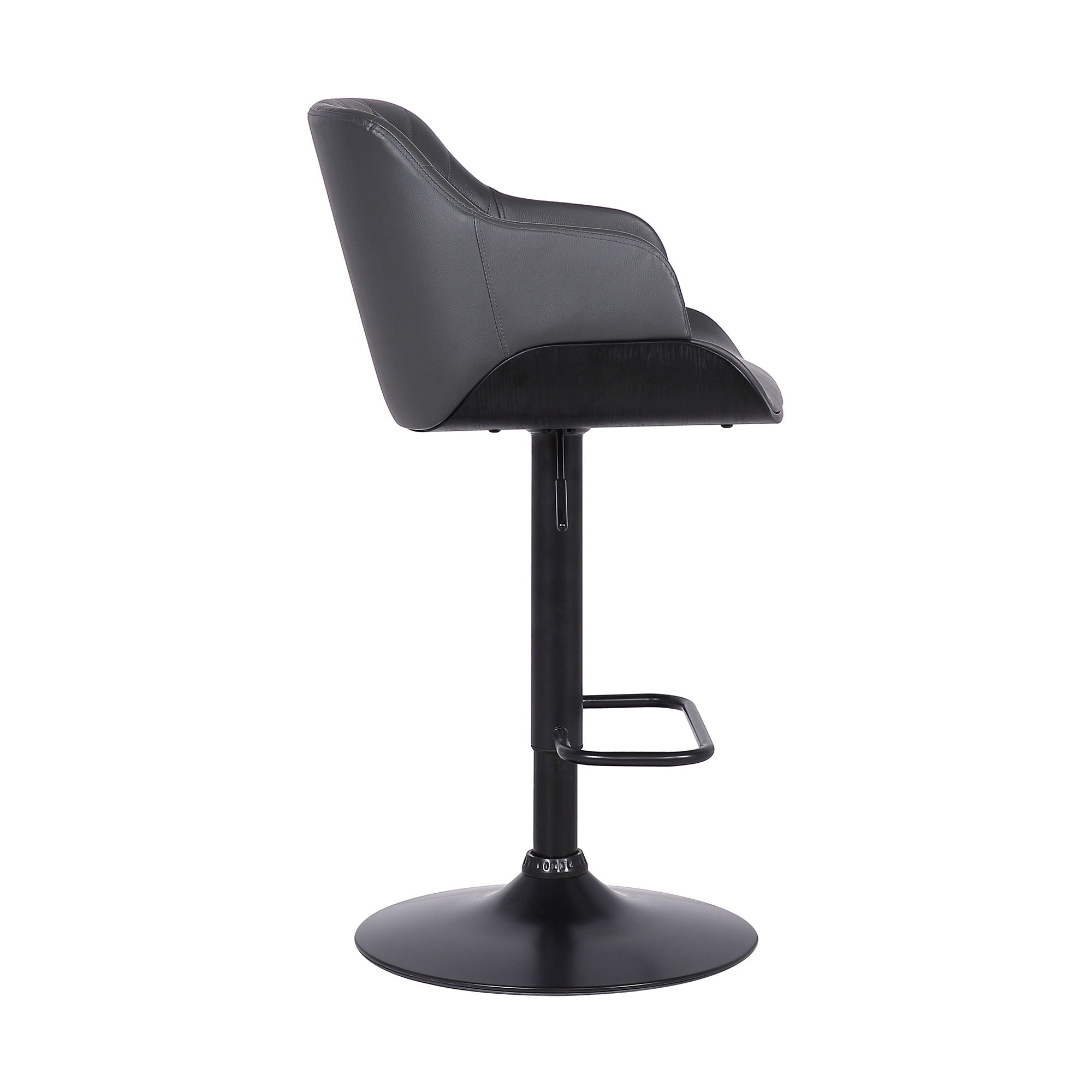 Toby - Adjustable Height Swivel Bar Stool - Black / Gray