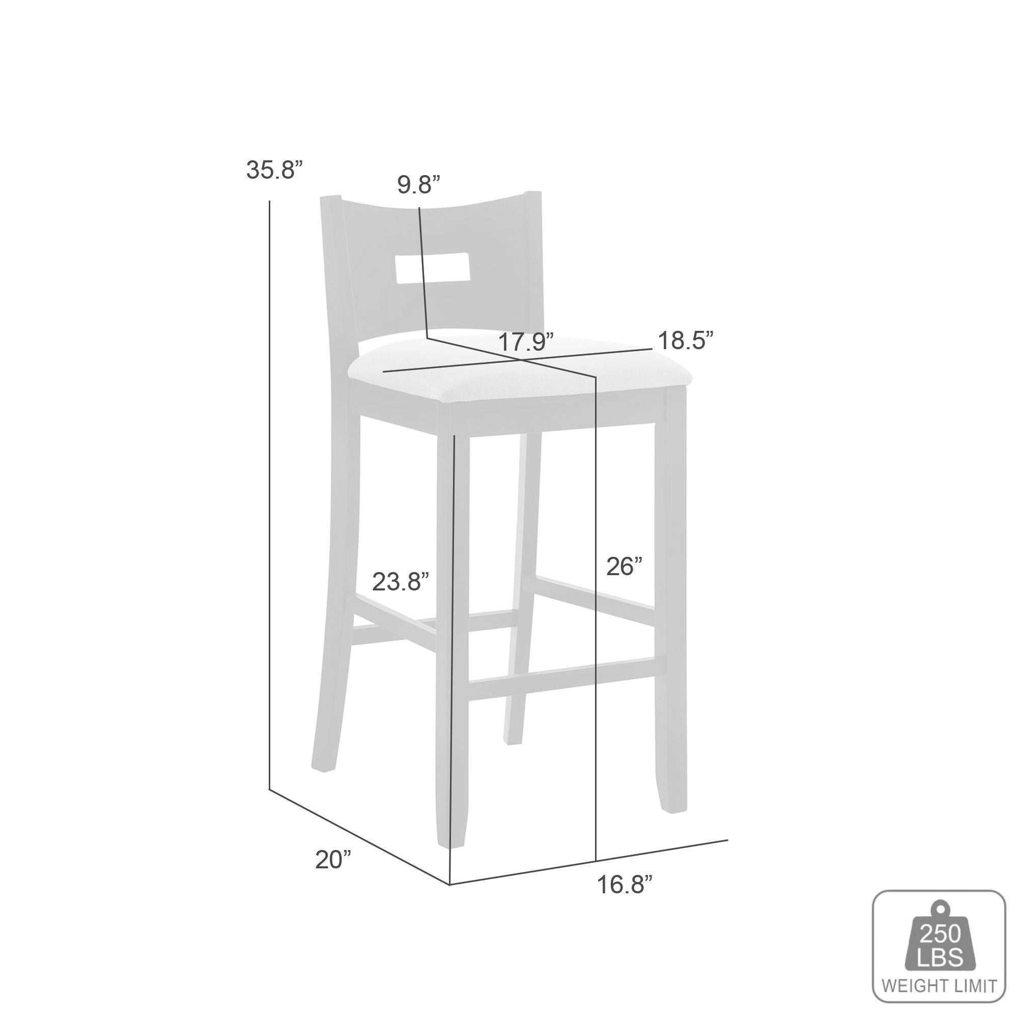 Ren - 26" Counter Height Rubberwood Barstool