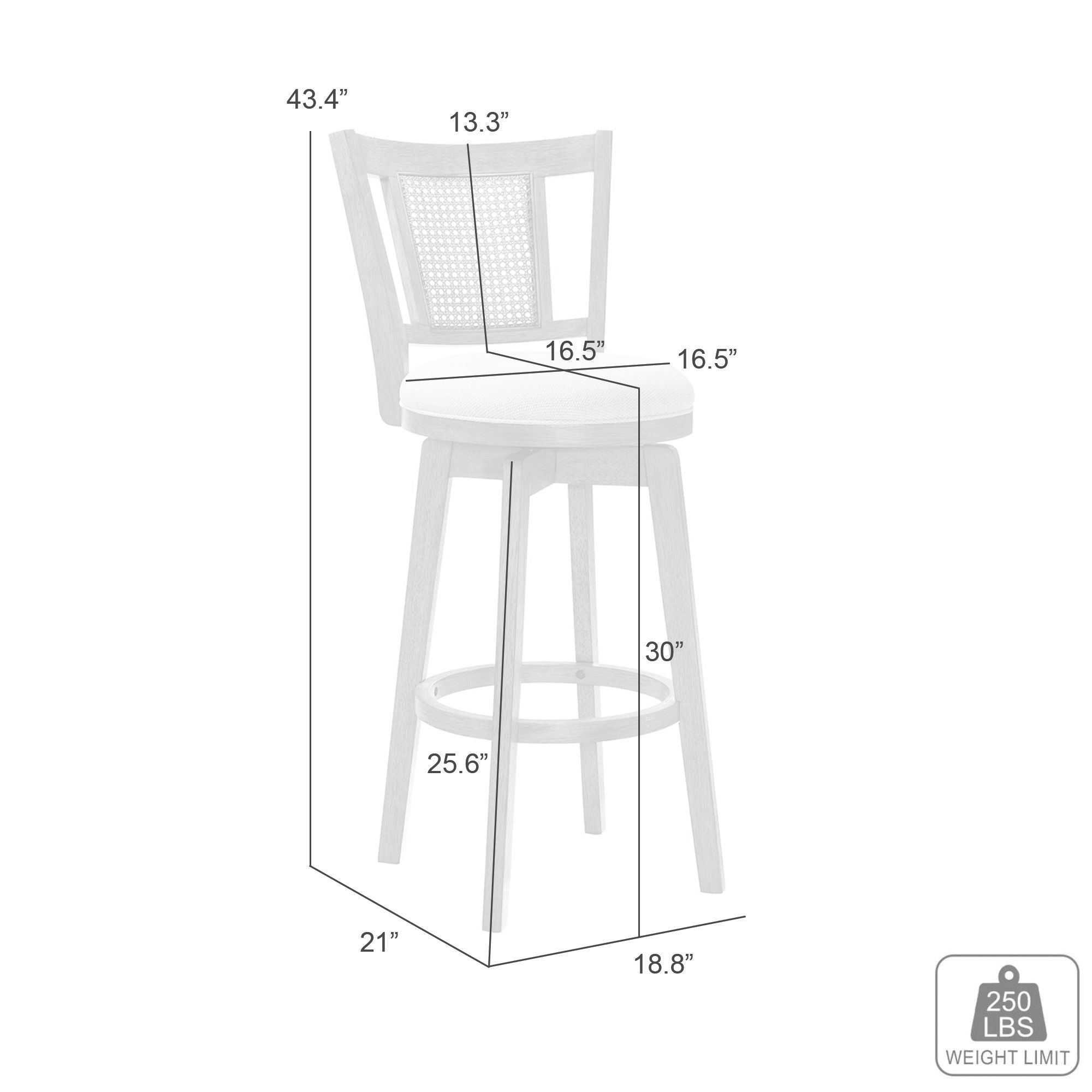 Isla - 30" Putty Brown Bar Height Rubberwood Swivel Barstool