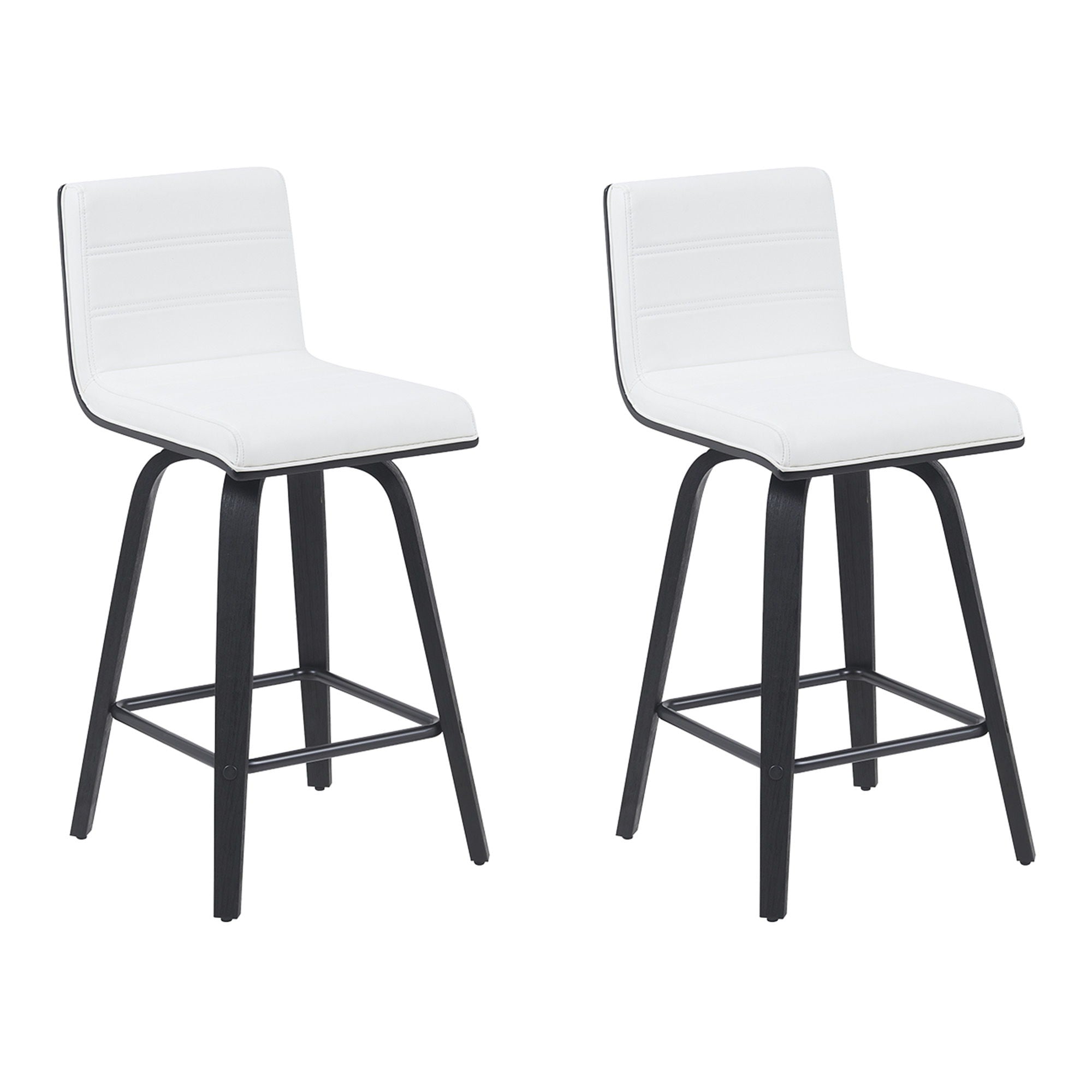 Vienna - Modern Counter Height Swivel Bar Stool - Black Brushed Wood Frame