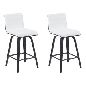 Vienna - Modern Counter Height Swivel Bar Stool - Black Brushed Wood Frame