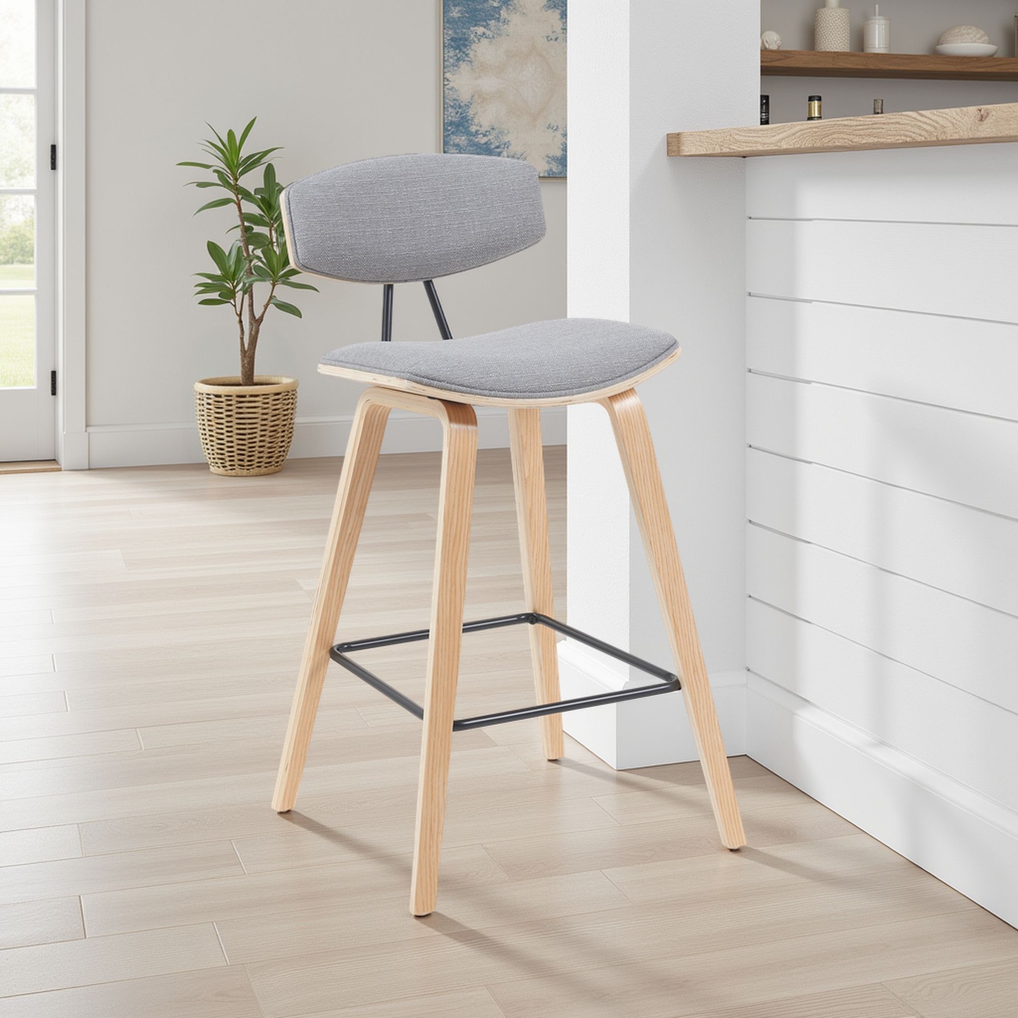 Fox - Swivel Bar Height Stool - Light Brown