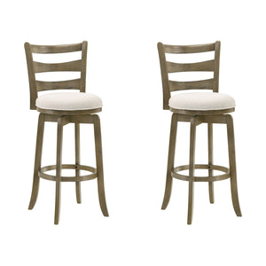 Melindra - Modern Farmhouse Swivel Wood Bar Height Kitchen Bar Stool