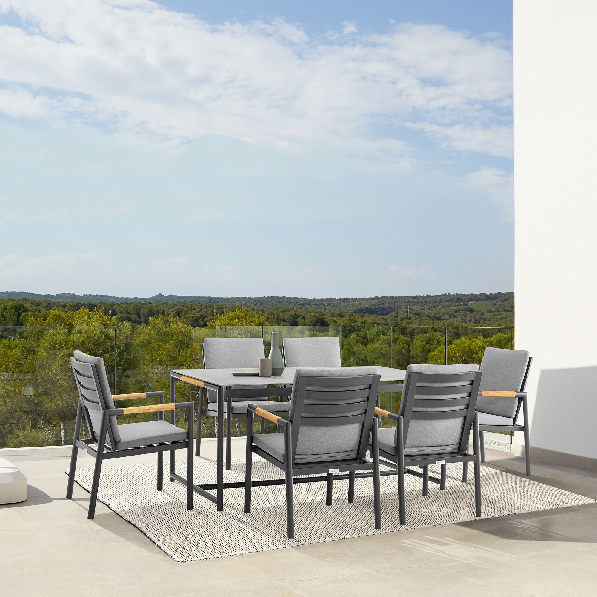 Royal - Aluminum And Teak Outdoor Dining Chair (Set of 2)