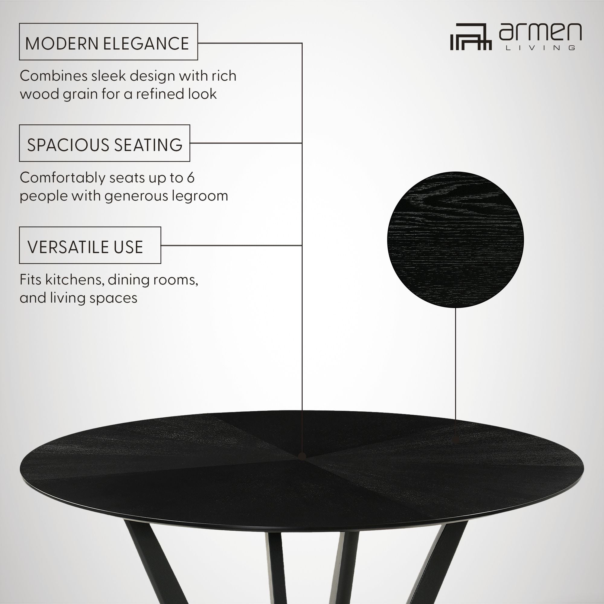Santana - Round Wood Dining Table