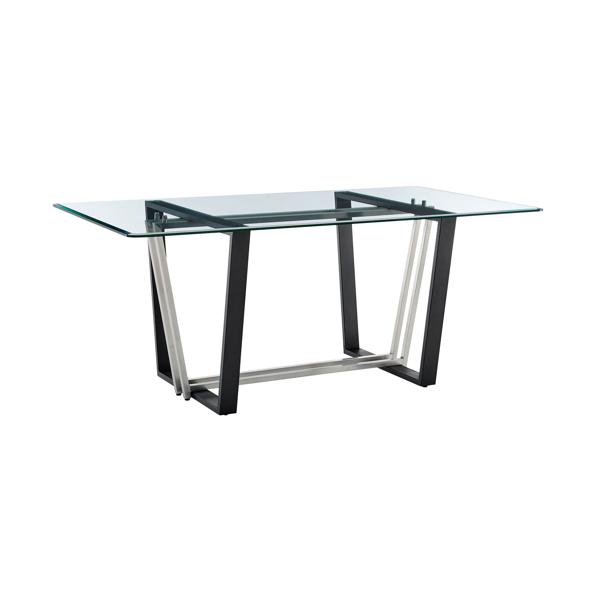 Kai Anastasia - Rectangular Glass Dining Table Set - Brushed Base