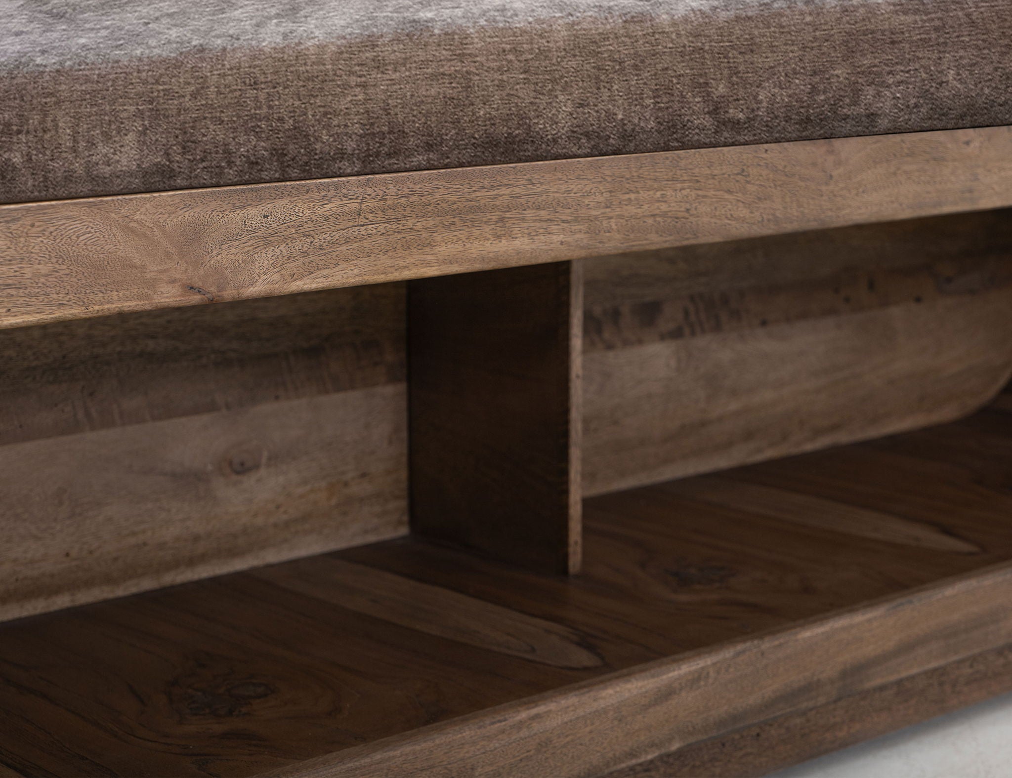 Balam - Wooden Bench With A Cushioned Seat