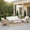 Driftbay - Outdoor Club Chair And Ottoman Set - White / Natural