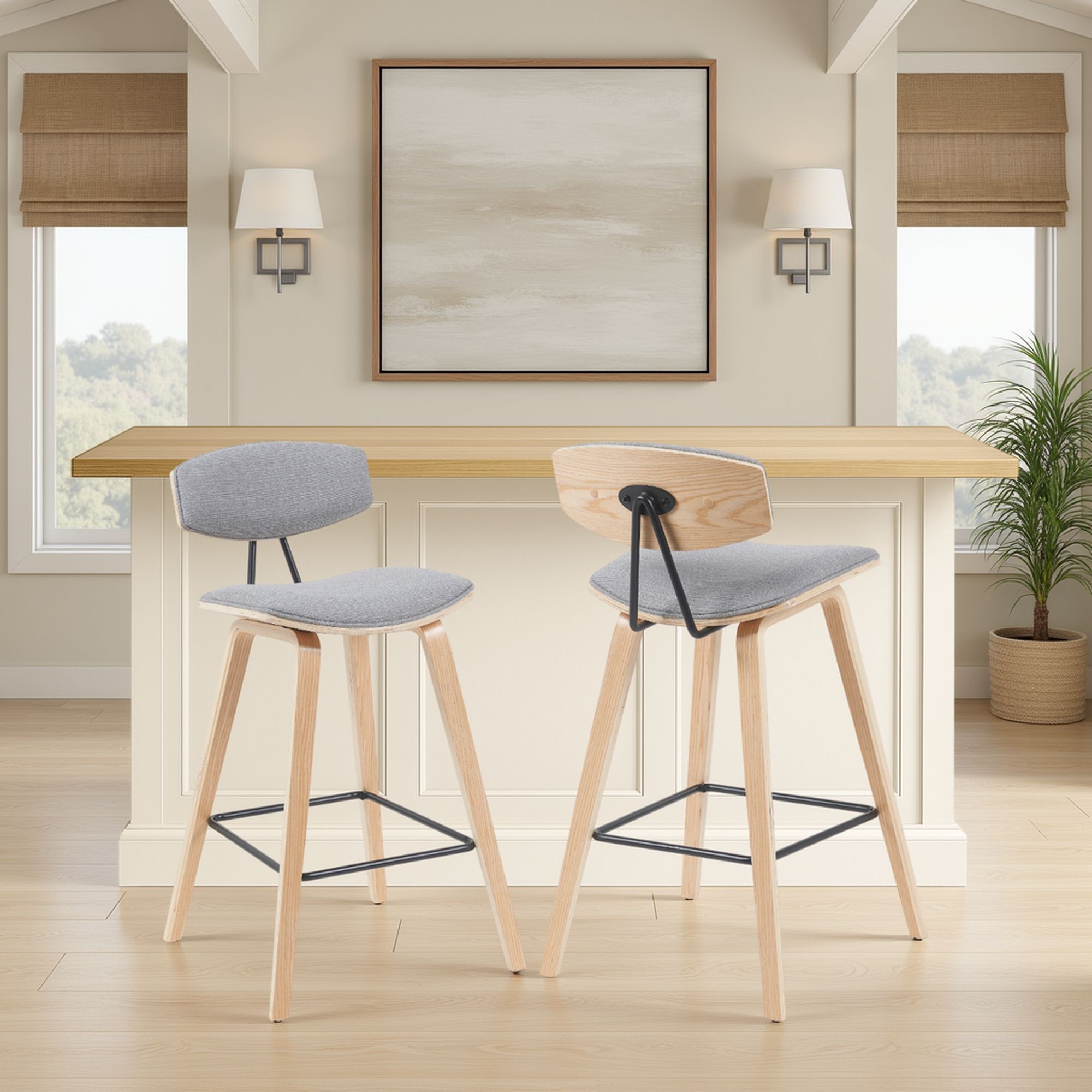 Fox - Swivel Bar Height Stool - Light Brown
