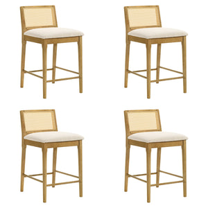 Tobias - Coastal Modern Wood Counter Height Kitchen Bar Stool