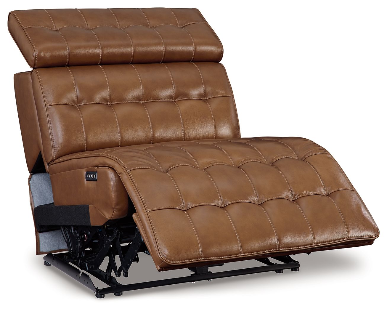 Temmpton - Power Armless Recliner With Adj Headrest - Chocolate