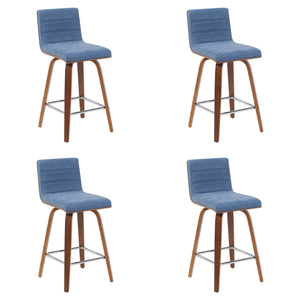 Vienna - Modern Counter Height Swivel Bar Stool - Walnut Finished Wood Frame