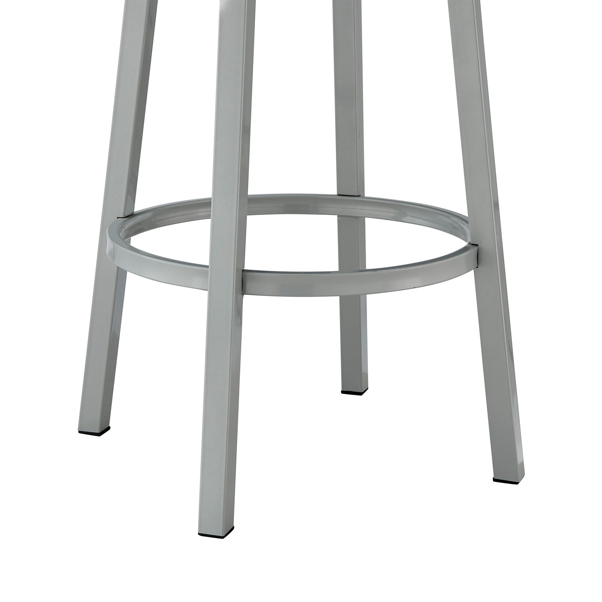 Lorin - 26" Counter Height Swivel Bar Stool - Silver / White