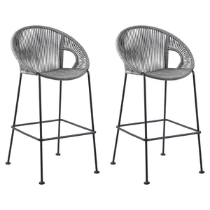 Acapulco - Indoor Outdoor Steel Bar Stool With Rope Set