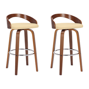 Sonia - 30" Bar Height Swivel Bar Stool - Walnut Wood