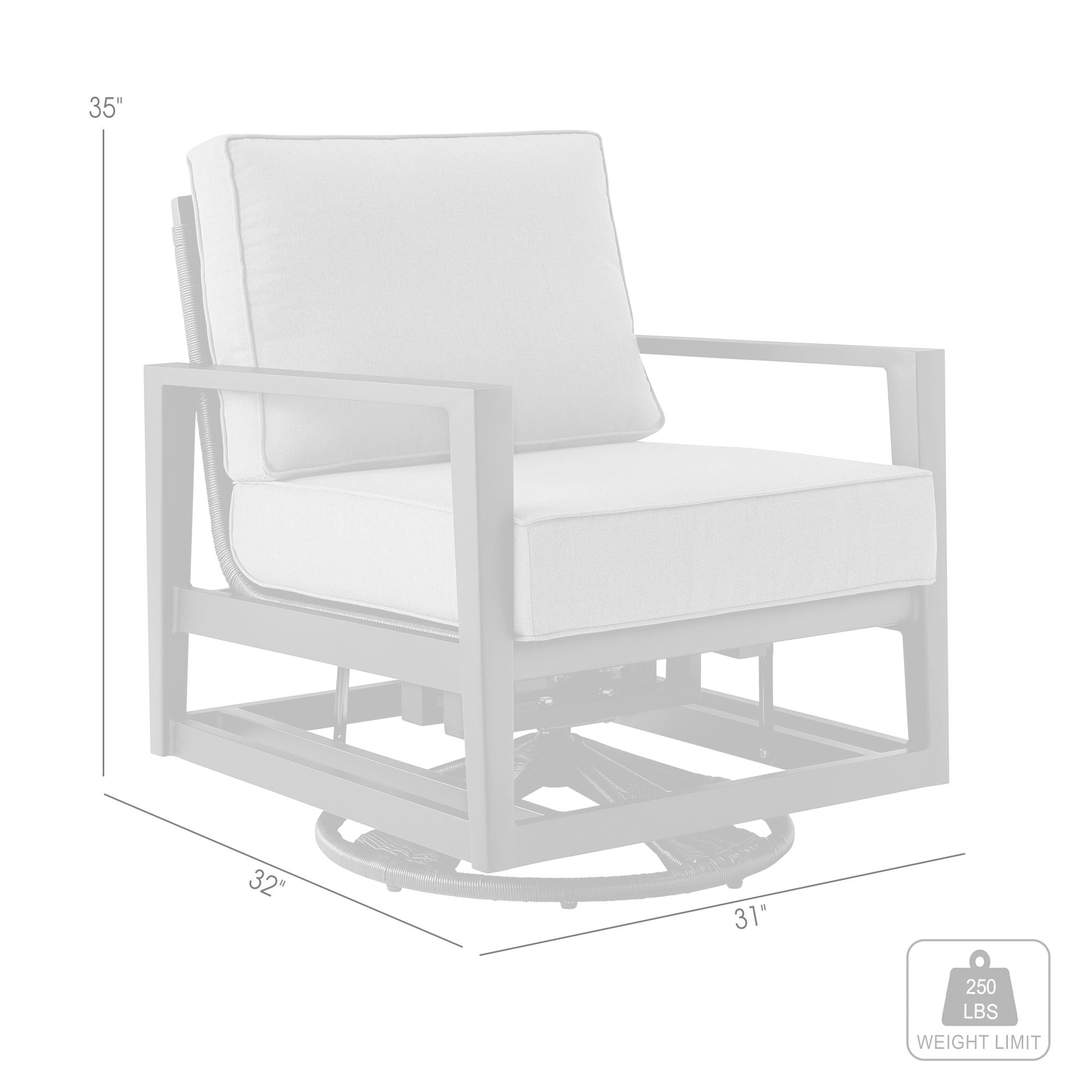 Cayman - Black Aluminum Outdoor Swivel Glider Chair With Cushion - Black / Dark Gray
