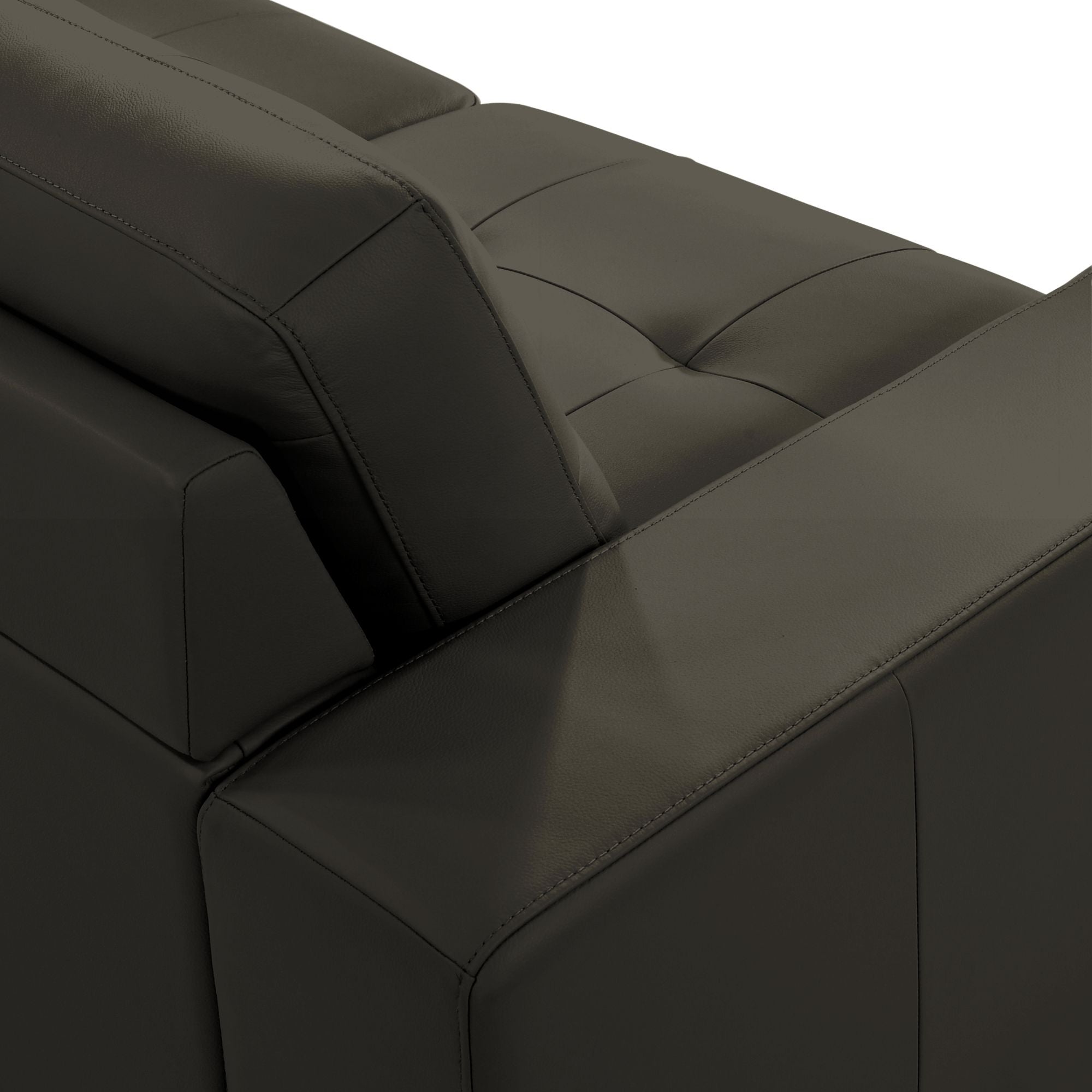 Pimentel - Leather Sectional Sofa With Tufted Back And Track Arms