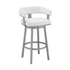Lorin - 26" Counter Height Swivel Bar Stool - Silver / White