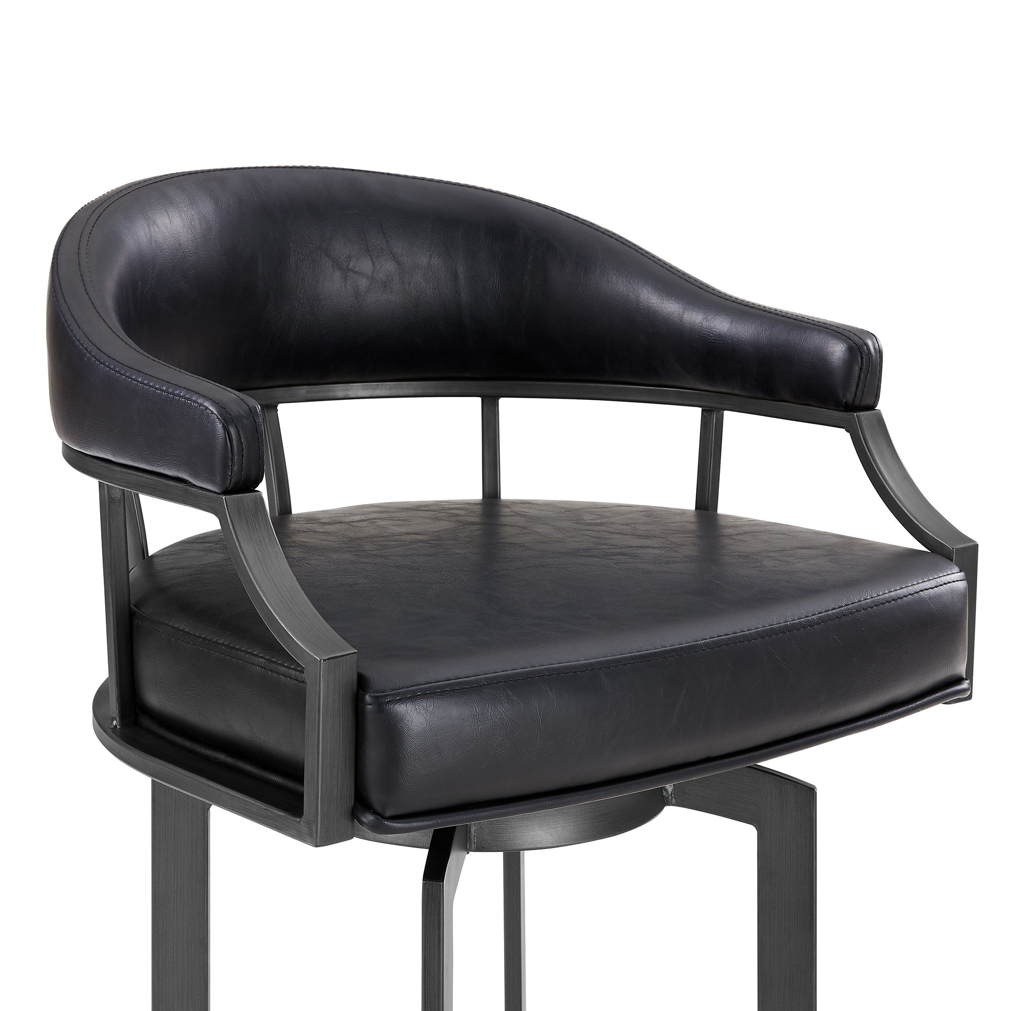 Pharaoh - Swivel Faux Leather Bar Stool - Mineral Finish