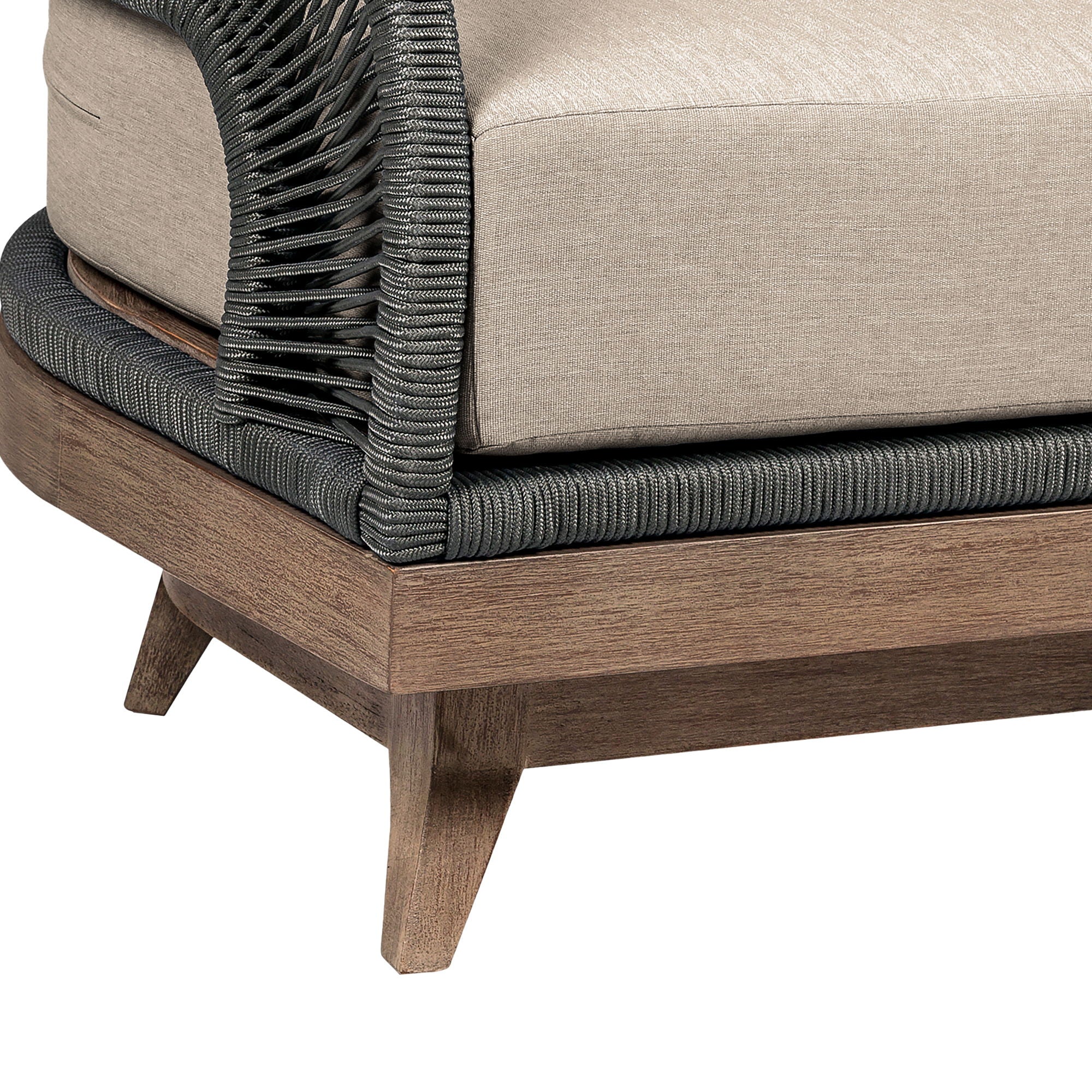 Orbit - Swivel Outdoor Patio Chair - Weathered Eucalyptus / Taupe