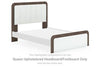 Kendanport - Queen Upholstered Headboard/Footboard - Brown / White