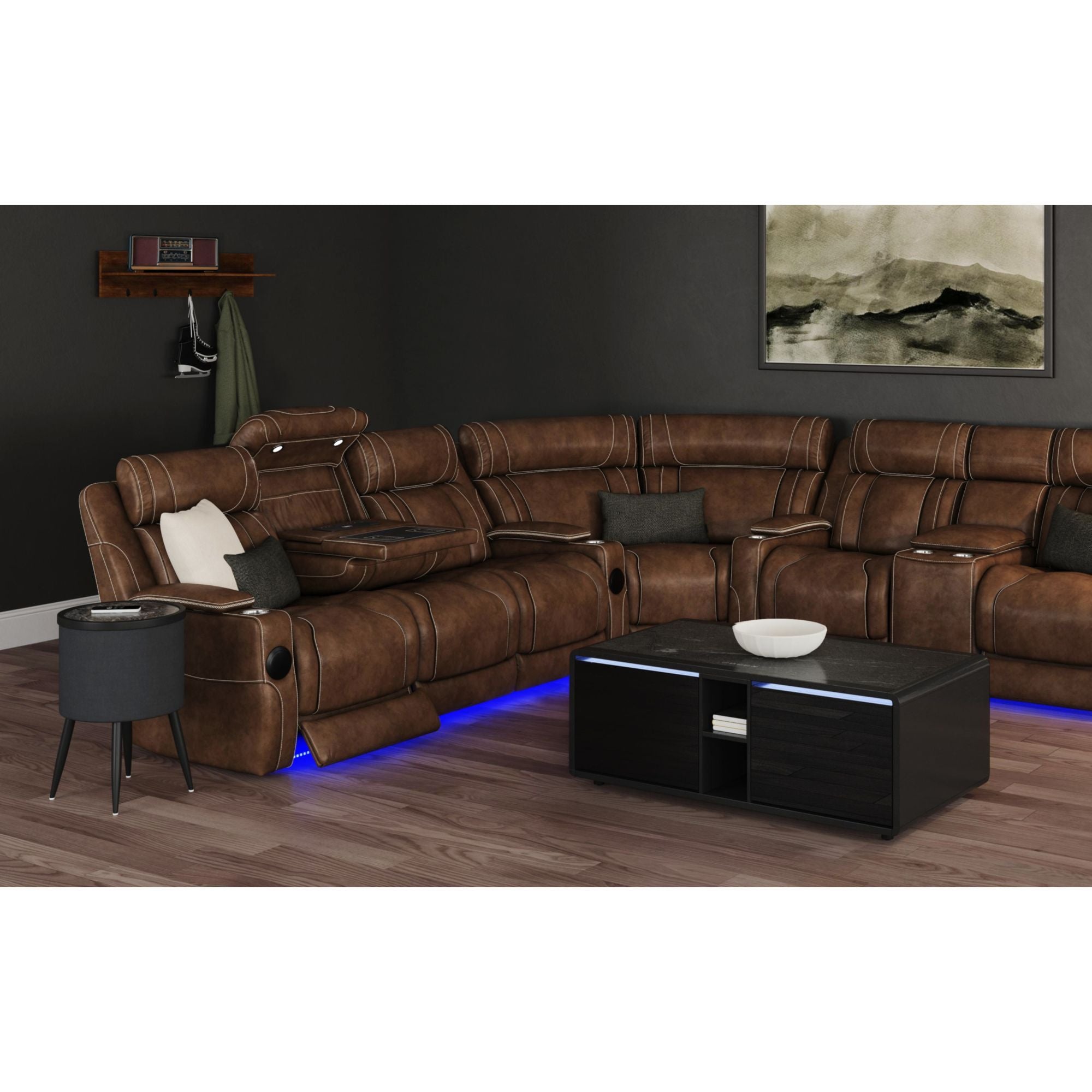 Halo - Smart Coffee Table With Fridge And Speaker - Black