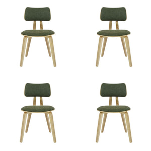 Jaguar - Curved Back Wood Dining Chair With Faux Leather Seat