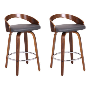 Sonia - 26" Counter Height Swivel Bar Stool - Walnut Wood