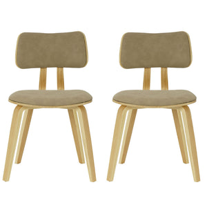Jaguar - Curved Back Wood Dining Chair With Faux Leather Seat