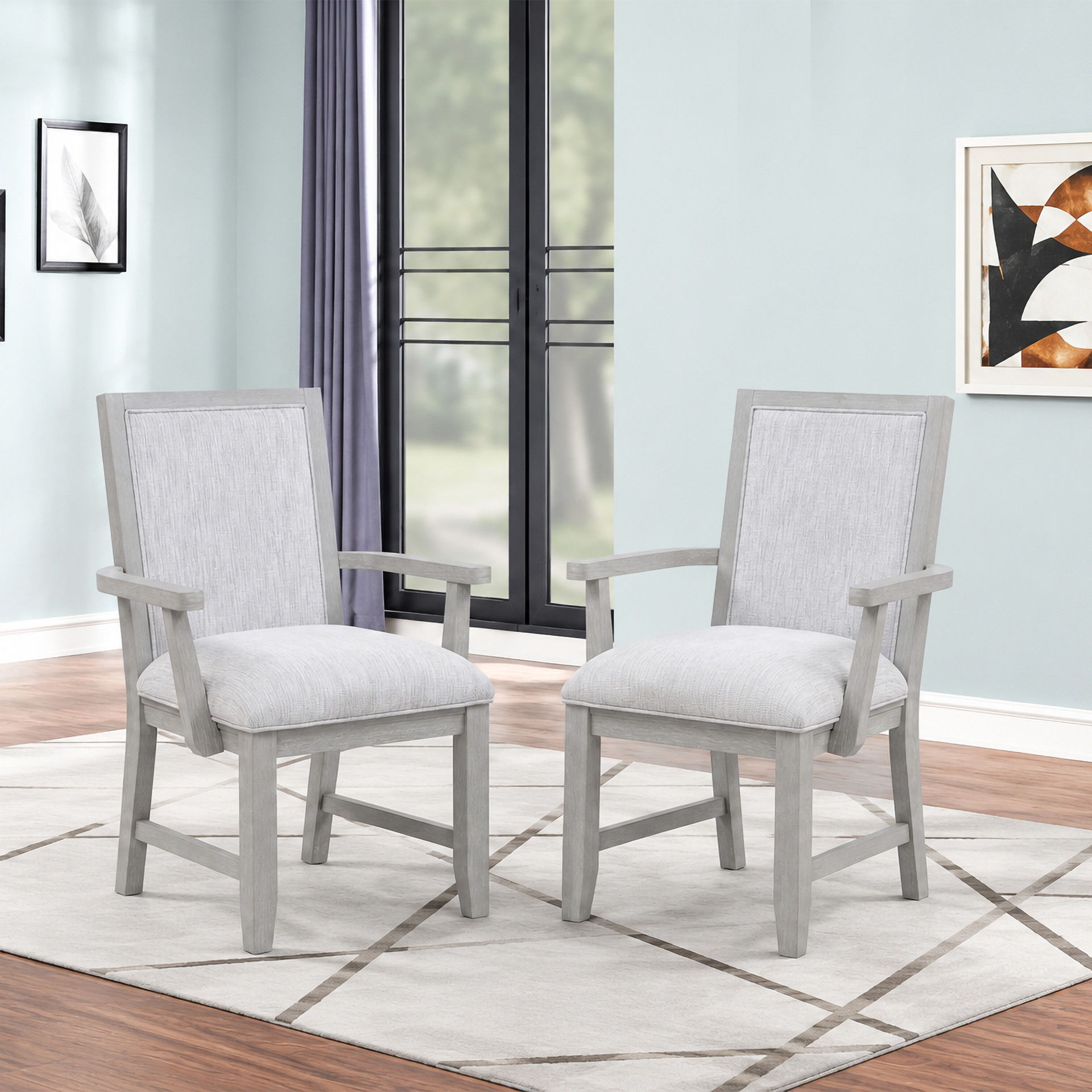 Fiona - Dining Arm Chair (Set of 2) - Mist Gray