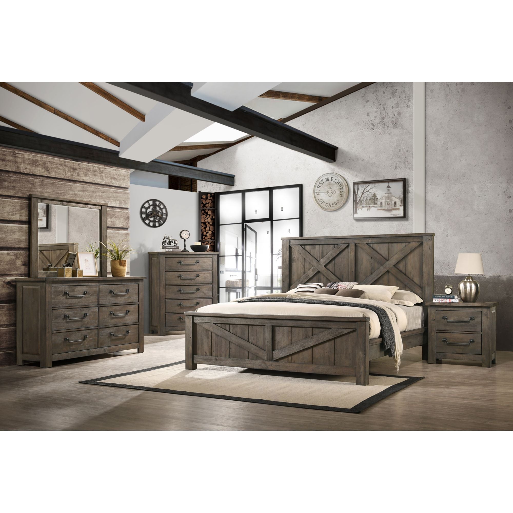 Maverick - Nightstand With USB - Gray