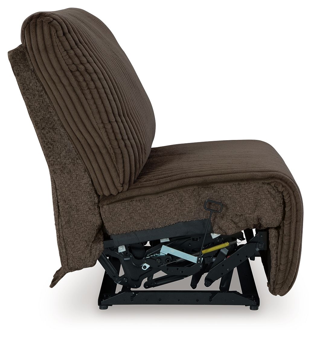 Top Tier - Armless Recliner - Chocolate