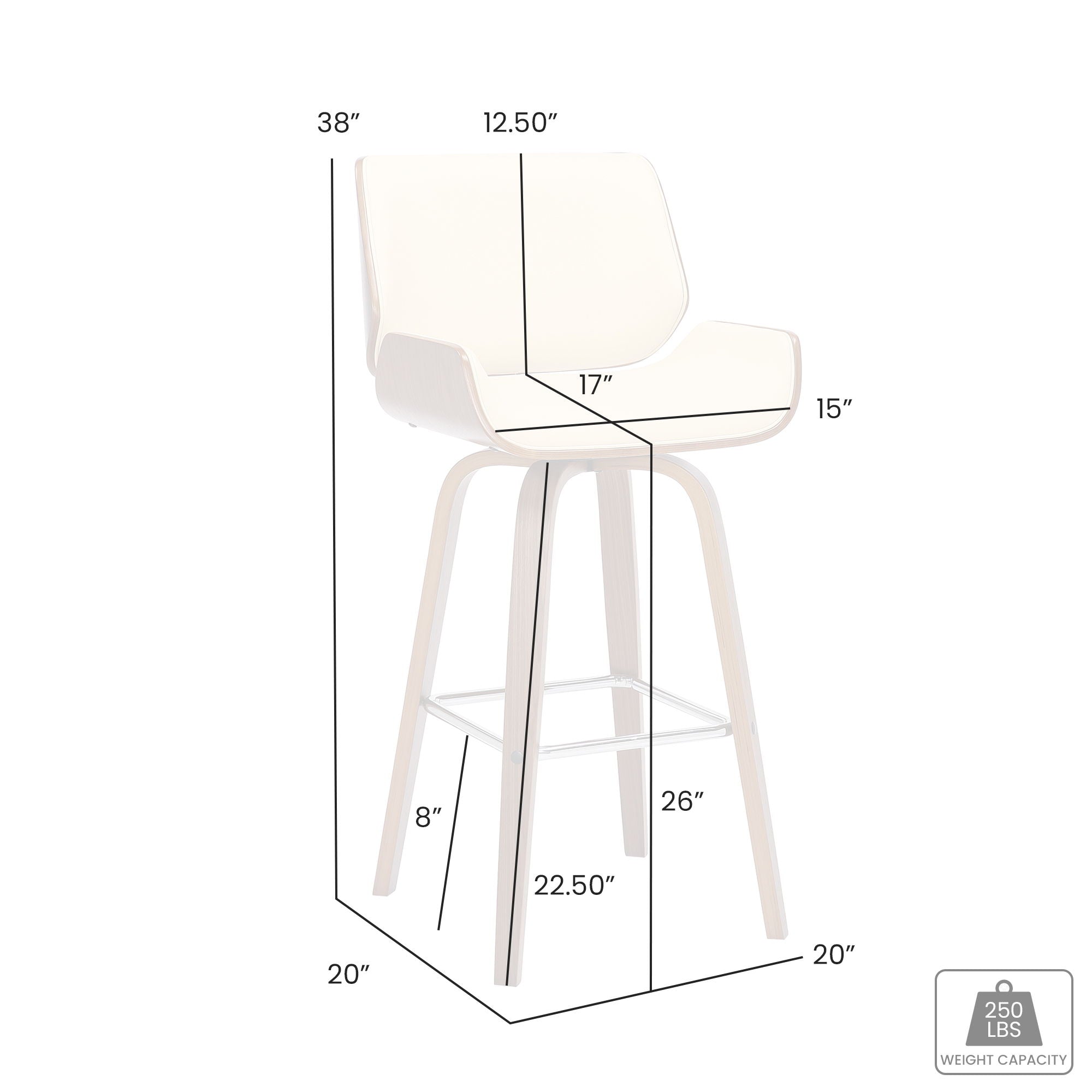 Tyler - 26" Counter Height Swivel Bar Stool
