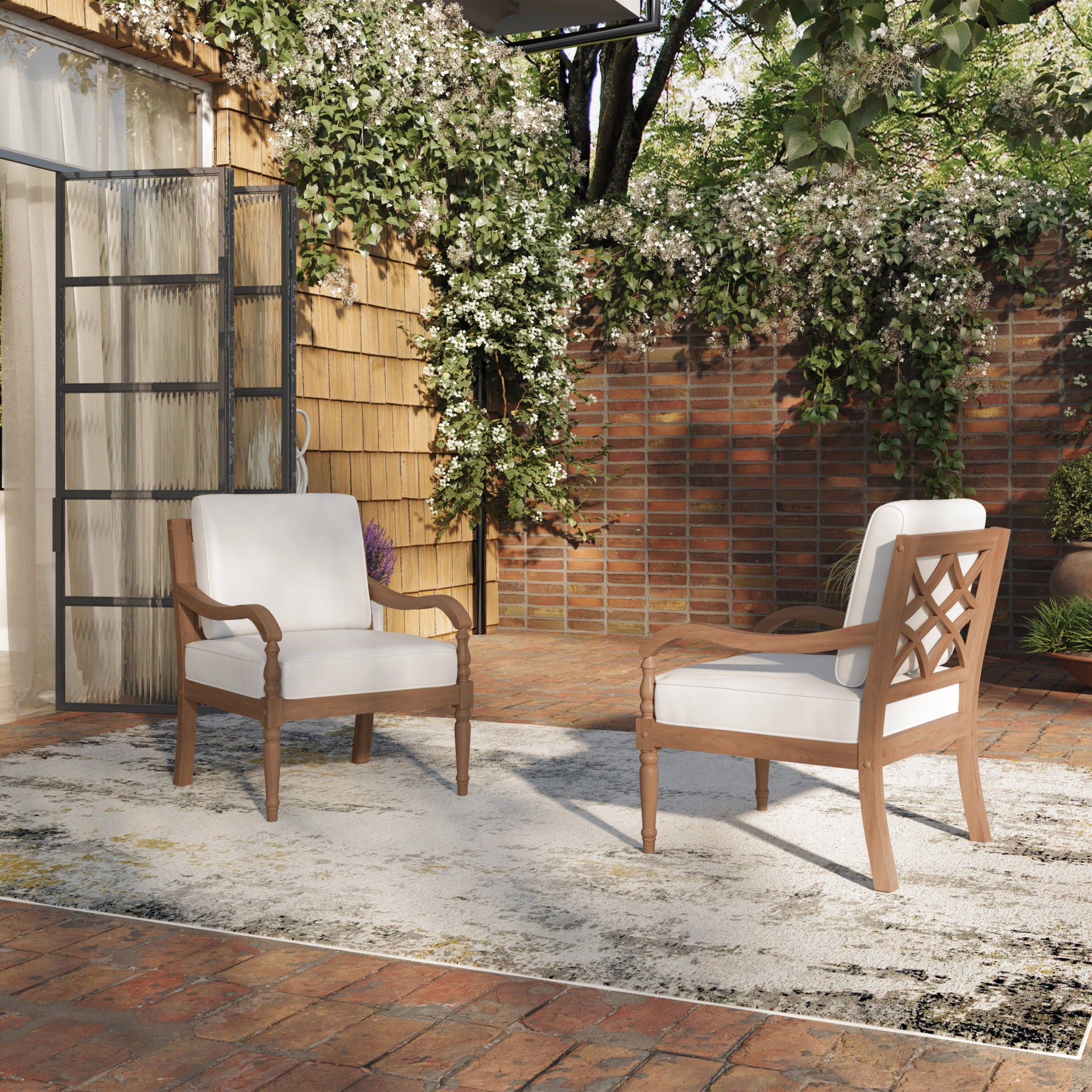 Savannah - Club Chairs (Set of 2) - White Linen