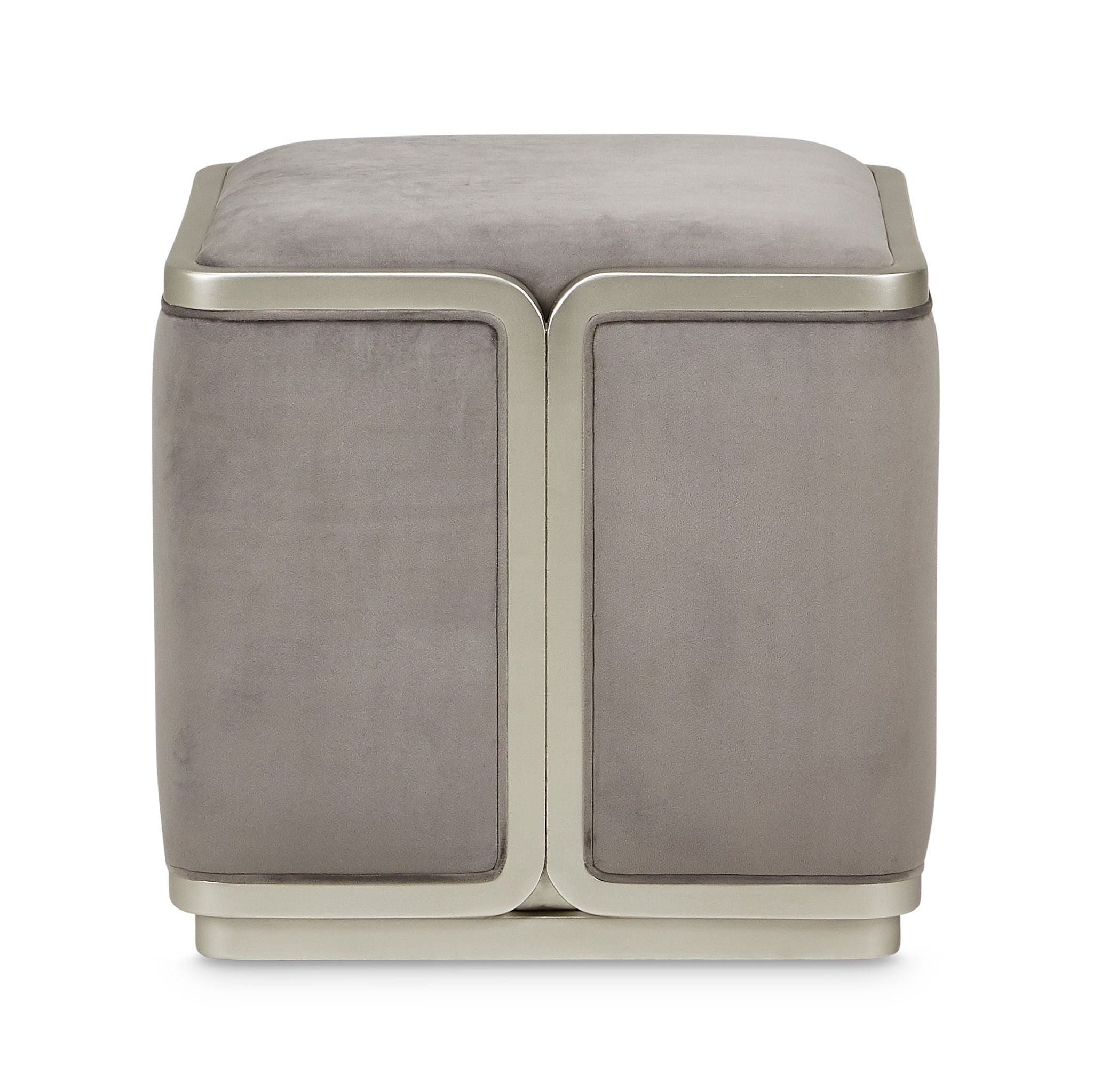 Linea - Ottoman - Gray Pearl / SilverMist