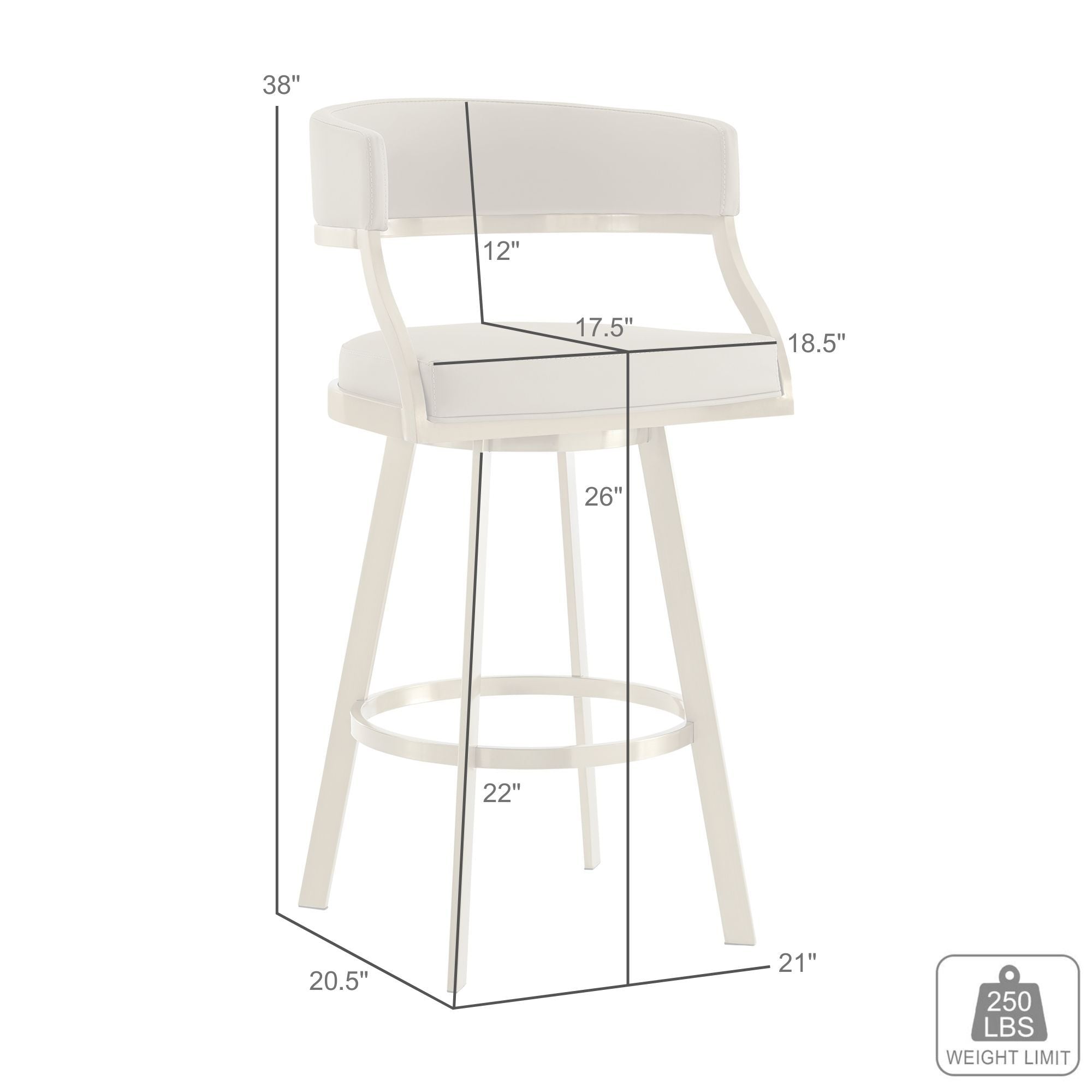 Saturn - Swivel Stool - Gold Legs