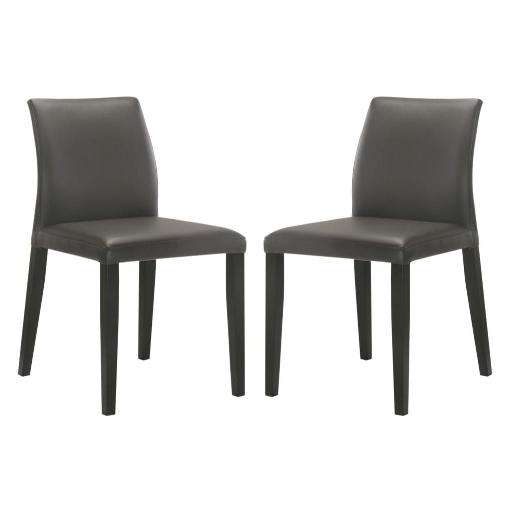 Elyza - Full Back Top Grain Leather Upholstered Wood Dining Chairs (Set of 2)