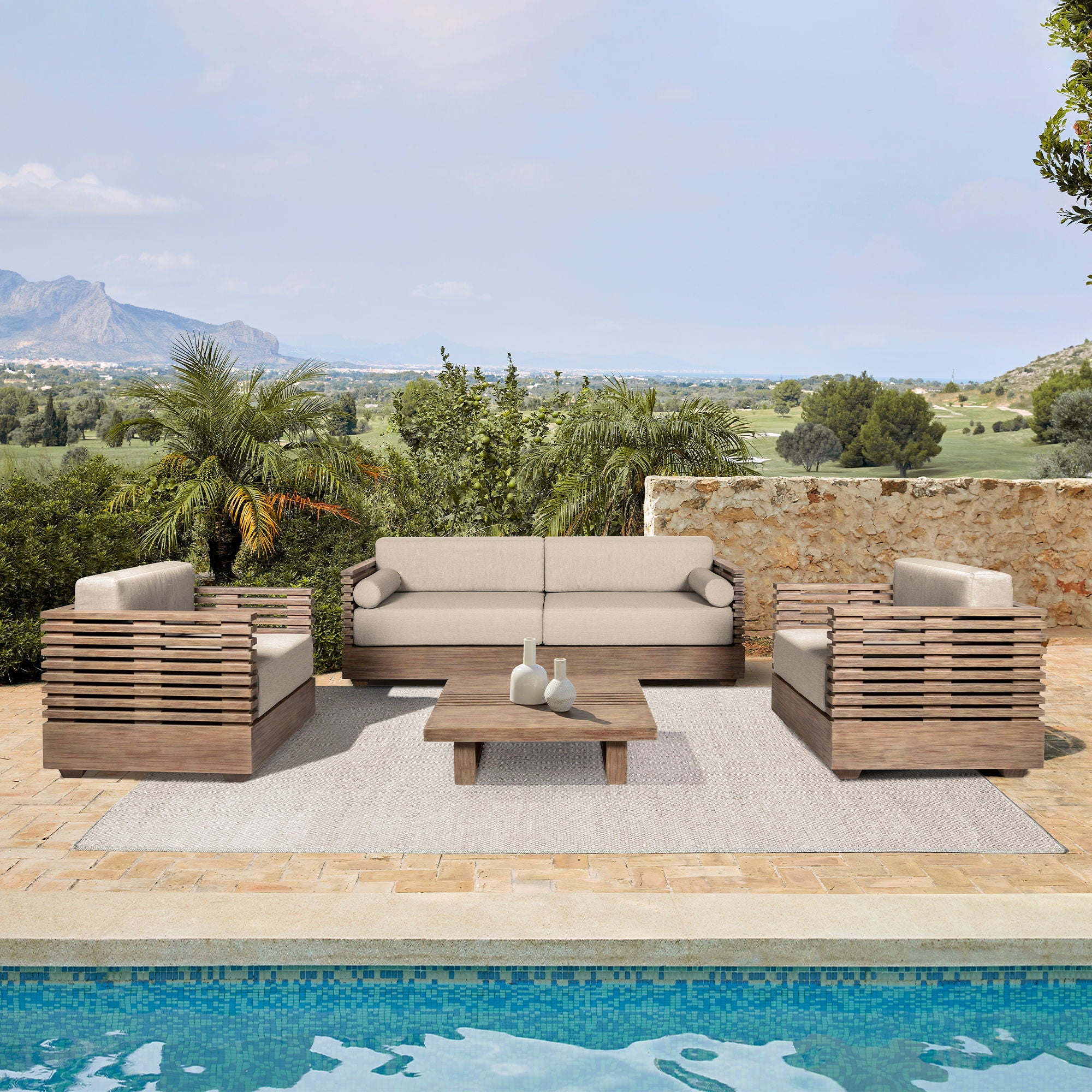 Vivid - Outdoor Patio 4 Piece Conversation Set