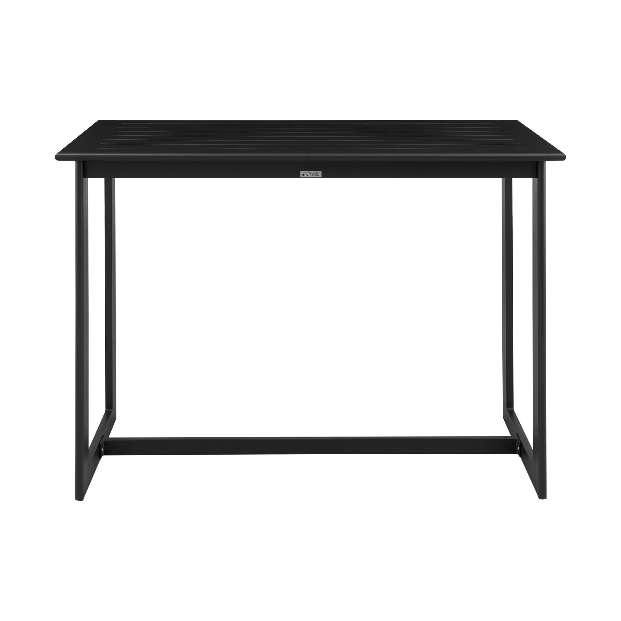 Orlando - Outdoor Patio 5-Piece Bar Table Set In Aluminum With Gray Cushions
