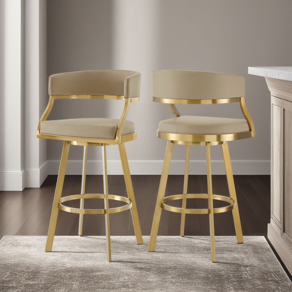 Saturn - Swivel Stool - Gold Legs