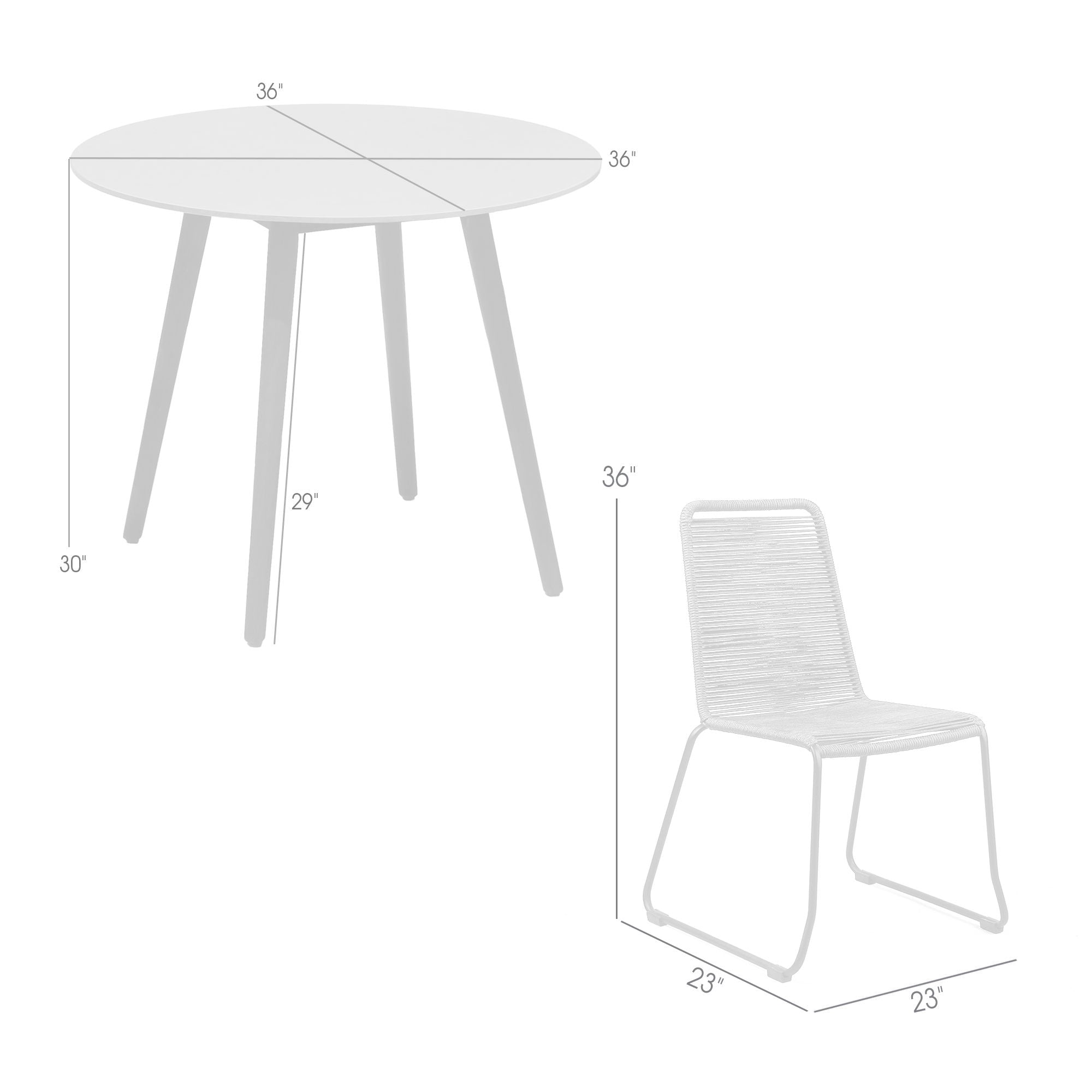 Sydney And Shasta - Outdoor Patio 36" Dining Set