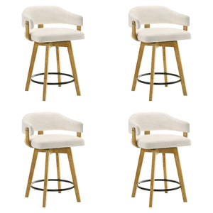 Callah - Contemporary Natural Wood Counter Height Kitchen Bar Stool