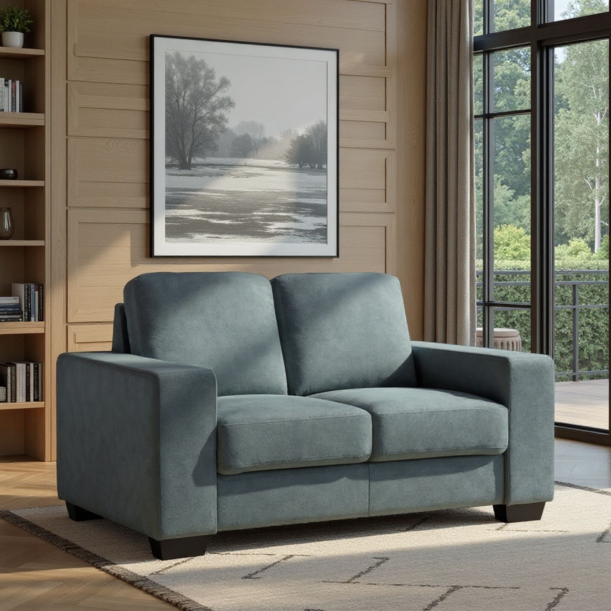 Yvonne - Fabric Loveseat With Track Arms