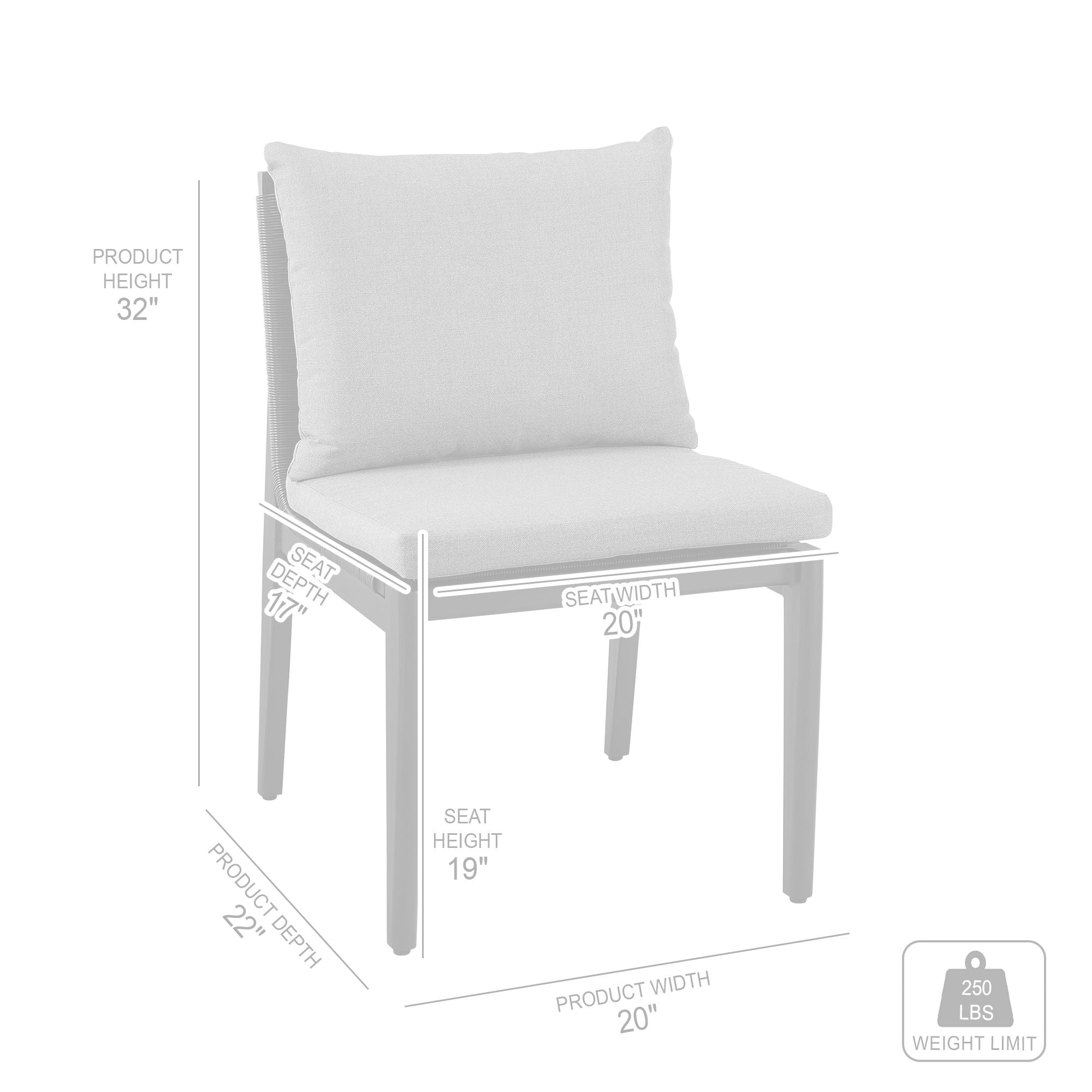 Cayman - Outdoor Patio Dining Chairs In Aluminum With Gray Cushions - (Set Of 2)