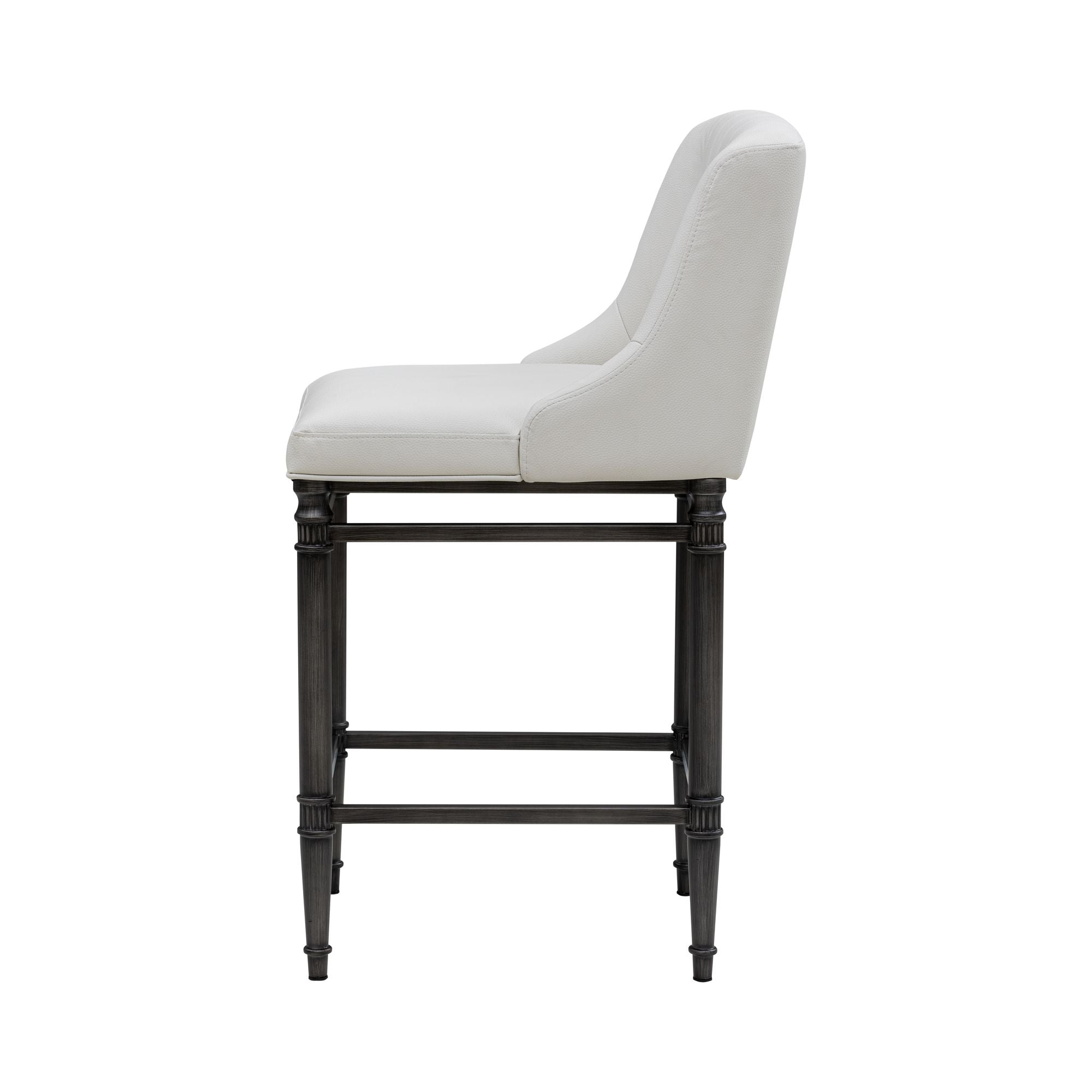 Marvin - Steel Frame Faux Leather Upholstered Counter Height Barstool